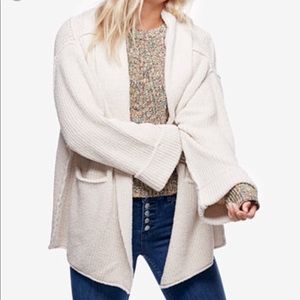 Free People Low Tide Cardigan In Cream/beige